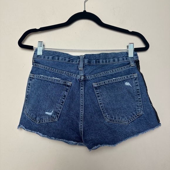 ZARA Basic Z1975 Denim Raw Hem Shorts - Picture 5 of 5
